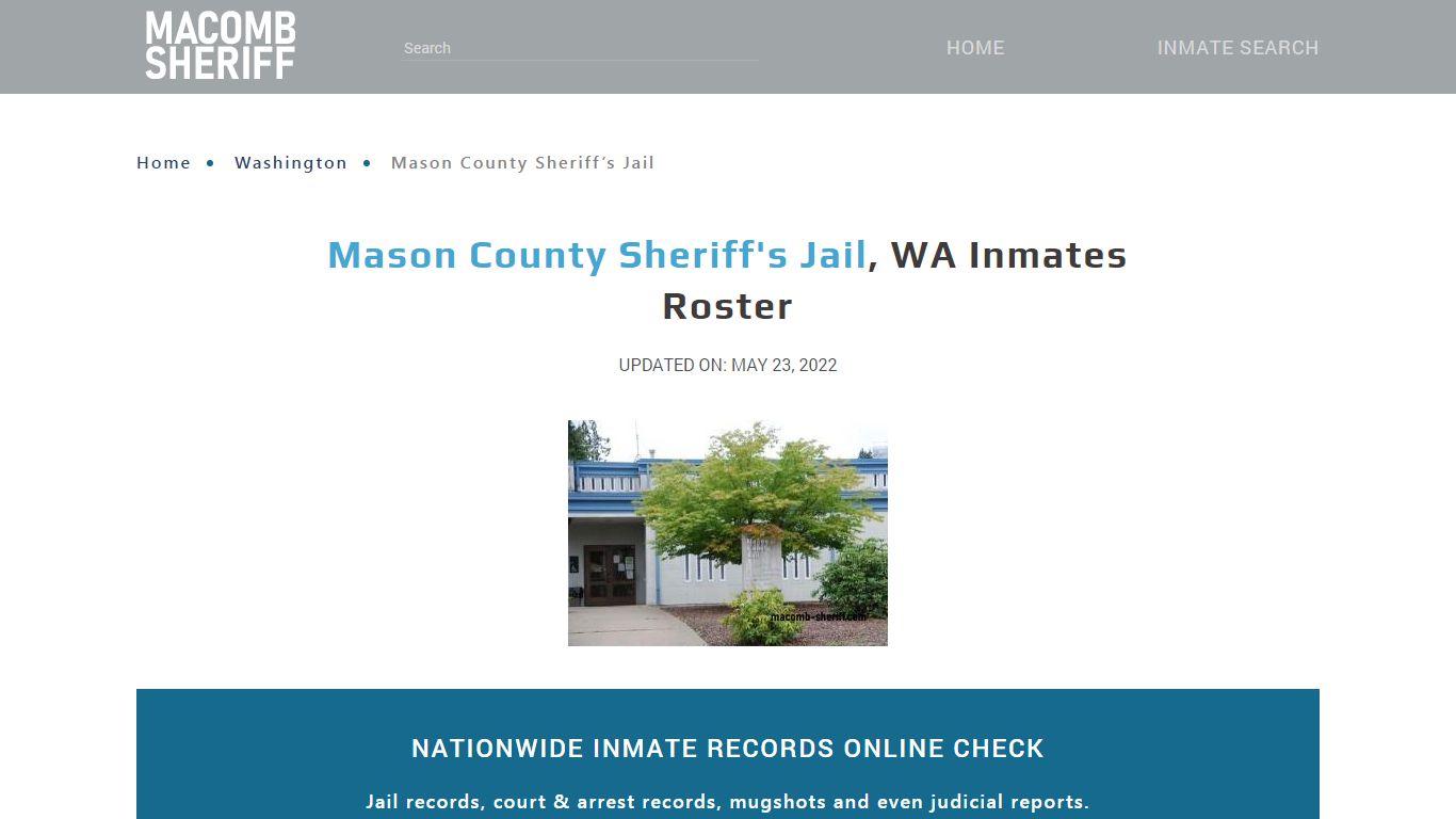 Mason County Sheriff's Jail, WA Jail Roster, Name Search